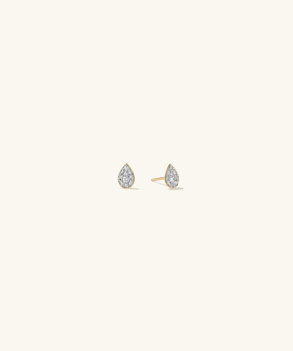 Mejuri Mosaic Pear Diamond Studs - 14k Yellow Gold