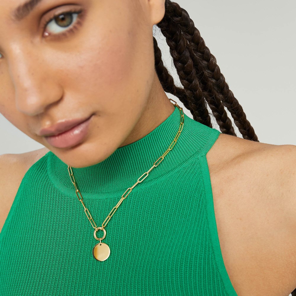 Mejuri Engravable Disc Charm - 14k Yellow Gold