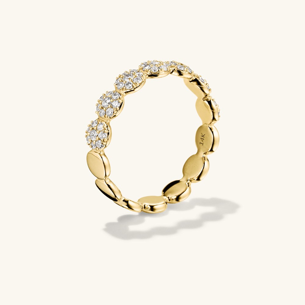 Mejuri Pavé Diamond Round Half Eternity Band - 14k Yellow Gold