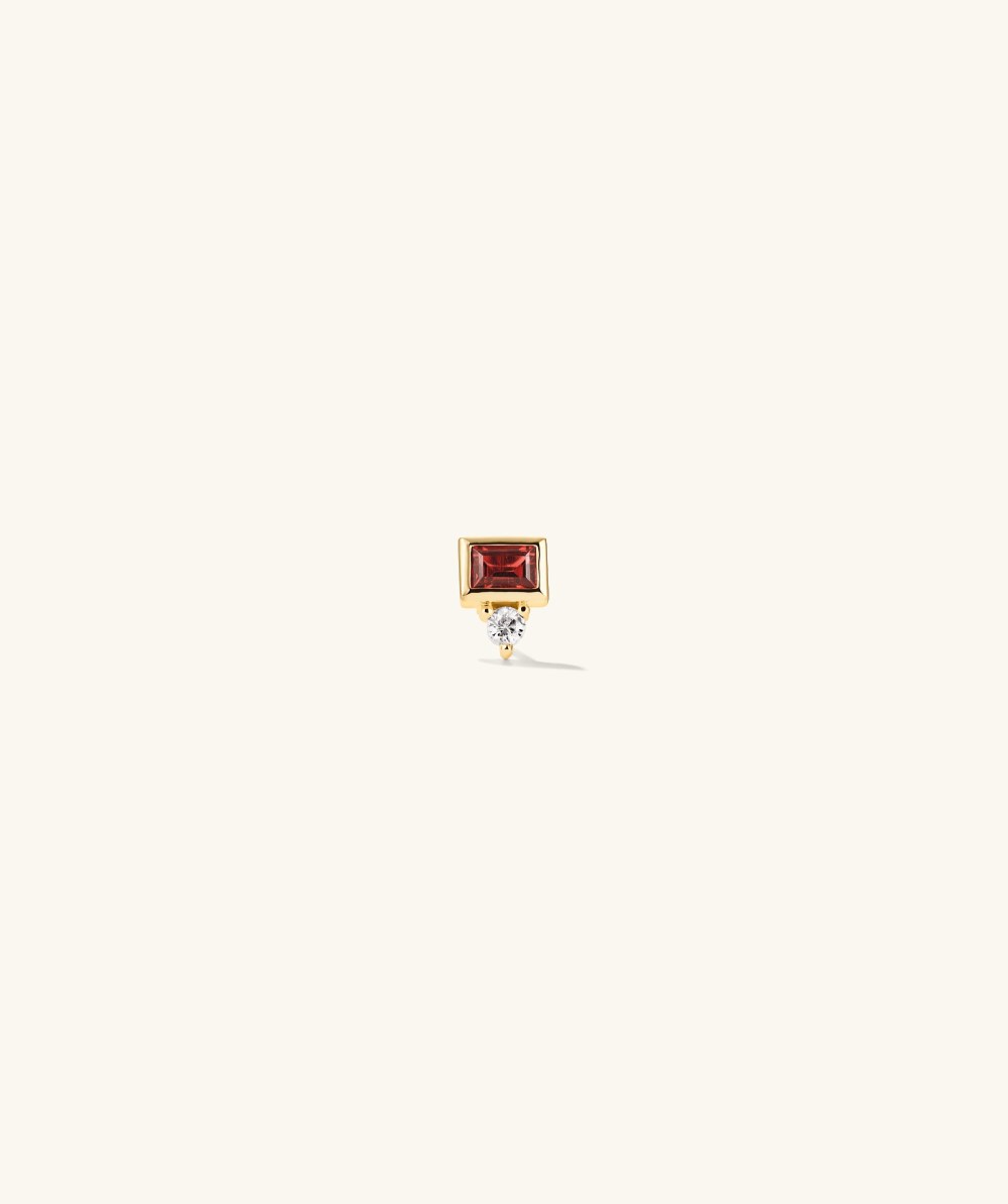 Mejuri Baguette Duo Stud - 14k Yellow Gold