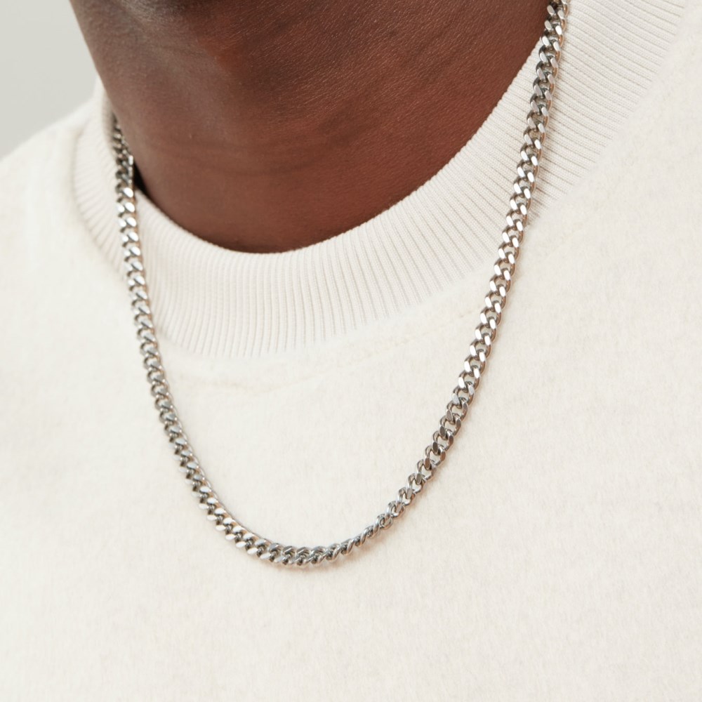 Mejuri 5mm Curb Chain Necklace - Titanium
