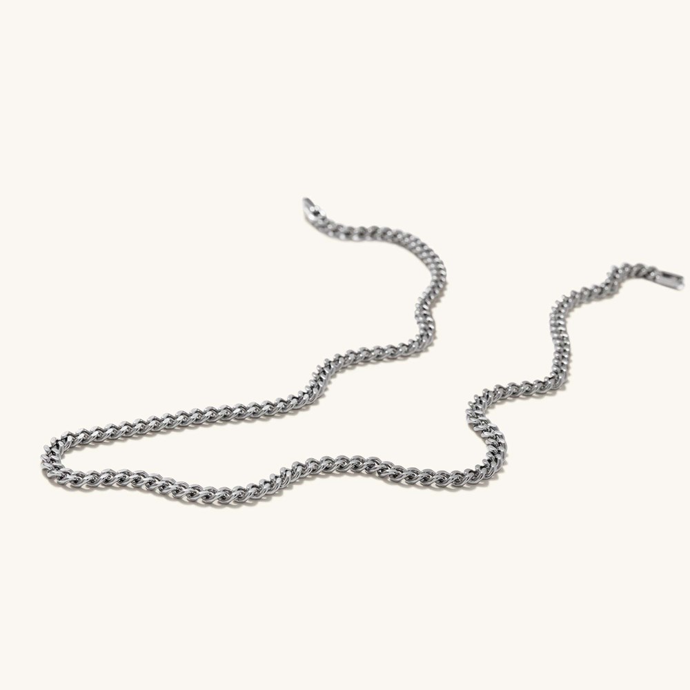 Mejuri 5mm Curb Chain Necklace - Titanium