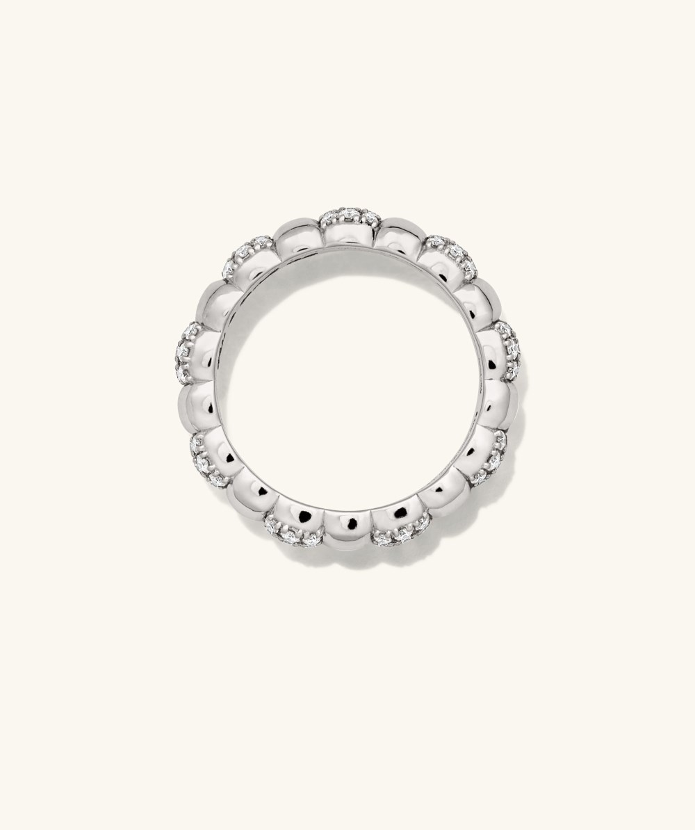 Mejuri Pavé Diamond Soft Charlotte Ring - 14k White Gold