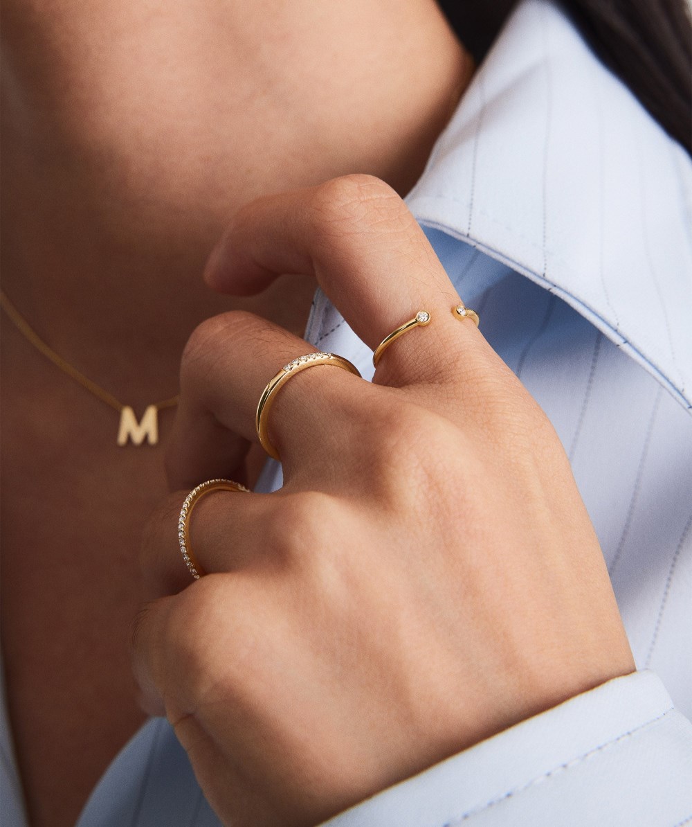 Mejuri Diamonds Open Ring - 14k Yellow Gold