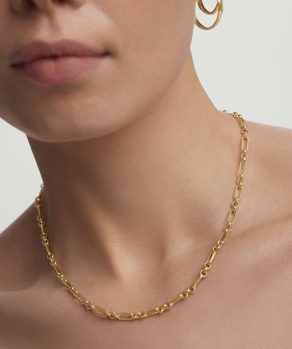 Mejuri Mini Paperclip Necklace - Gold Vermeil