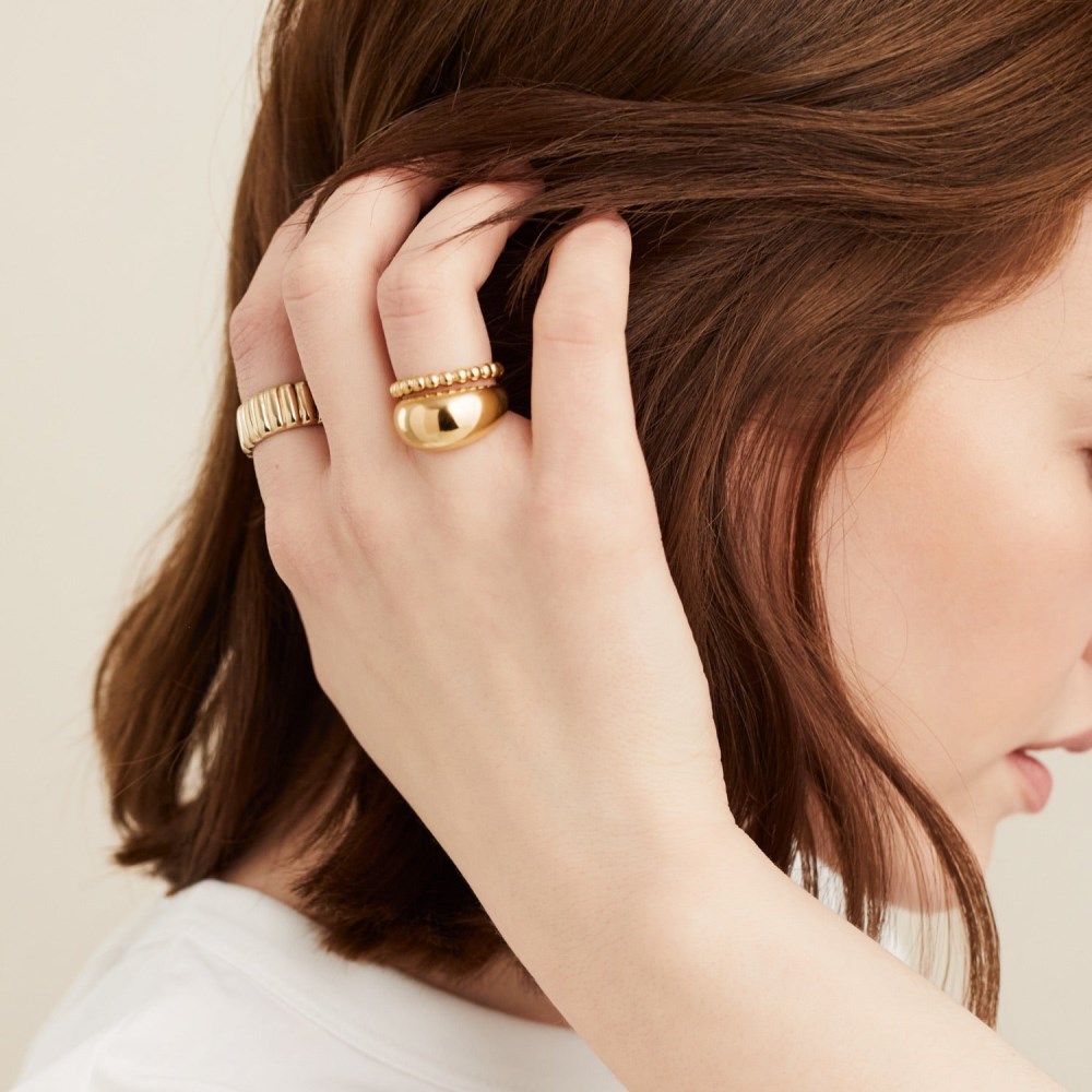 Mejuri Metallic Sphere Ring - Gold Vermeil