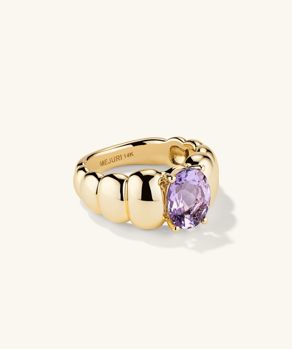 Mejuri Puffy Charlotte Gemstone Ring - 14k Yellow Gold