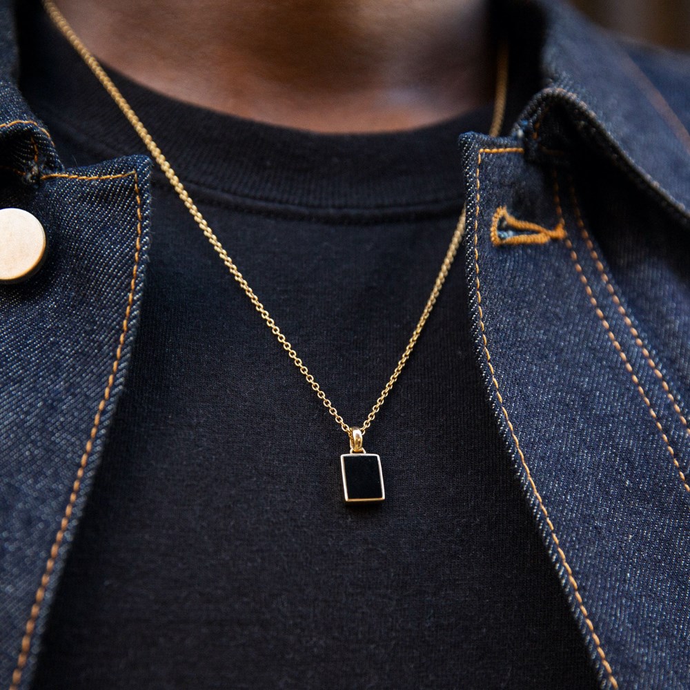 Mejuri Black Onyx Pendant Necklace - 14k Yellow Gold