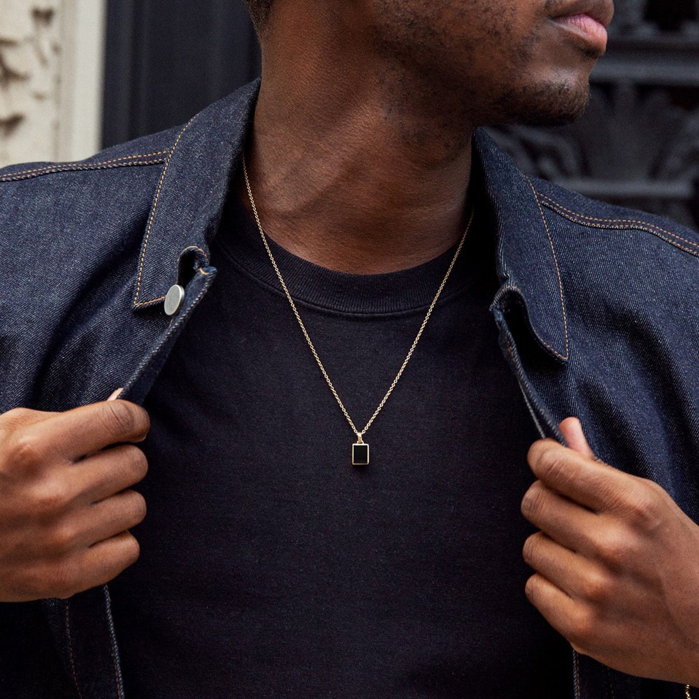 Mejuri Black Onyx Pendant Necklace - 14k Yellow Gold