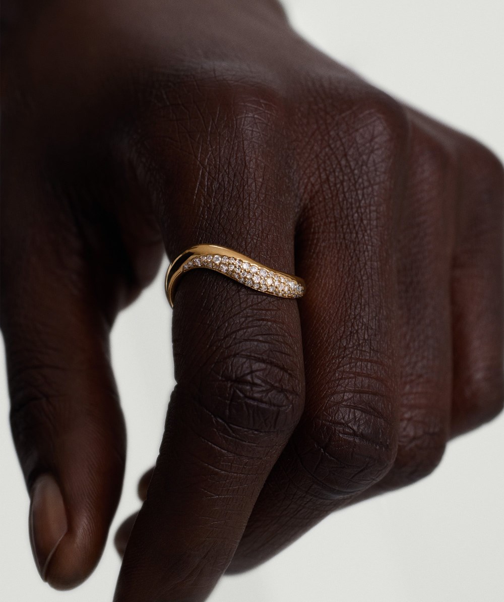 Mejuri Dôme Figure Diamond Dipped Ring - 14k Yellow Gold