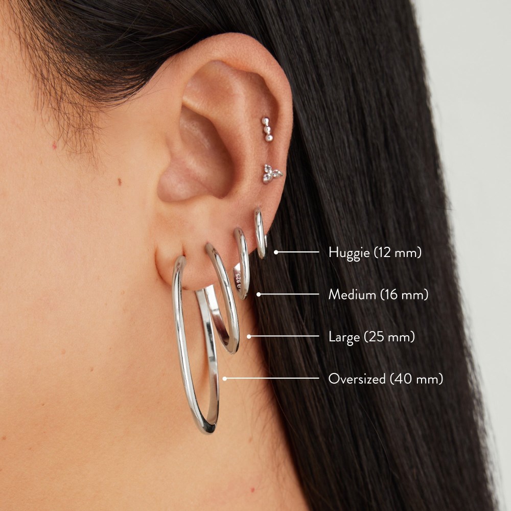 Mejuri Tube Huggie Hoops - Sterling Silver