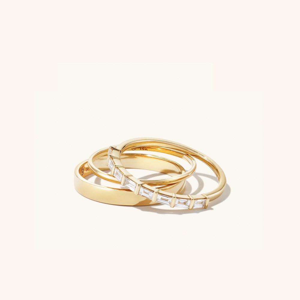 Mejuri Baguette Diamond Half Eternity Band - 14k Yellow Gold