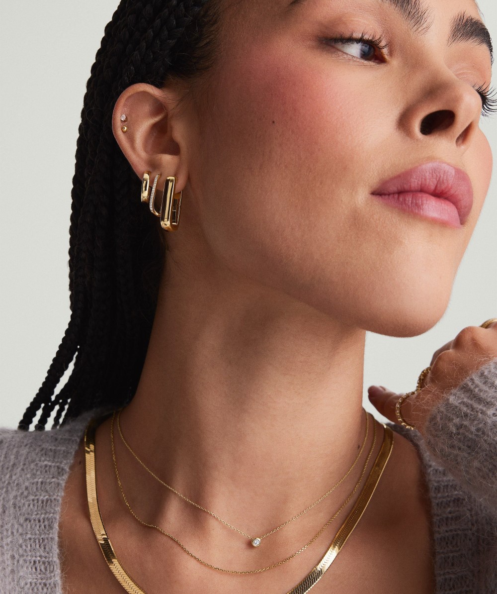 Mejuri Chunky Large U Hoops - Gold Vermeil