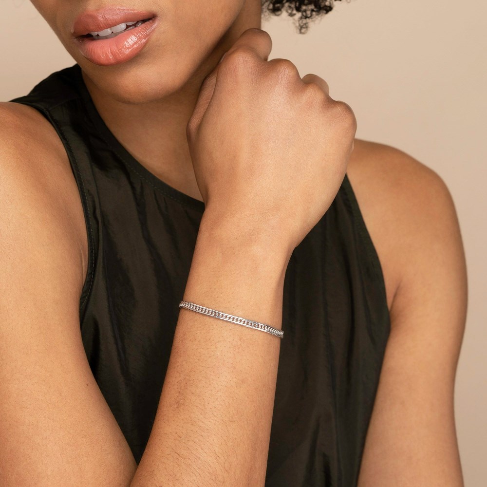 Mejuri Double Curb Chain Bracelet - Sterling Silver