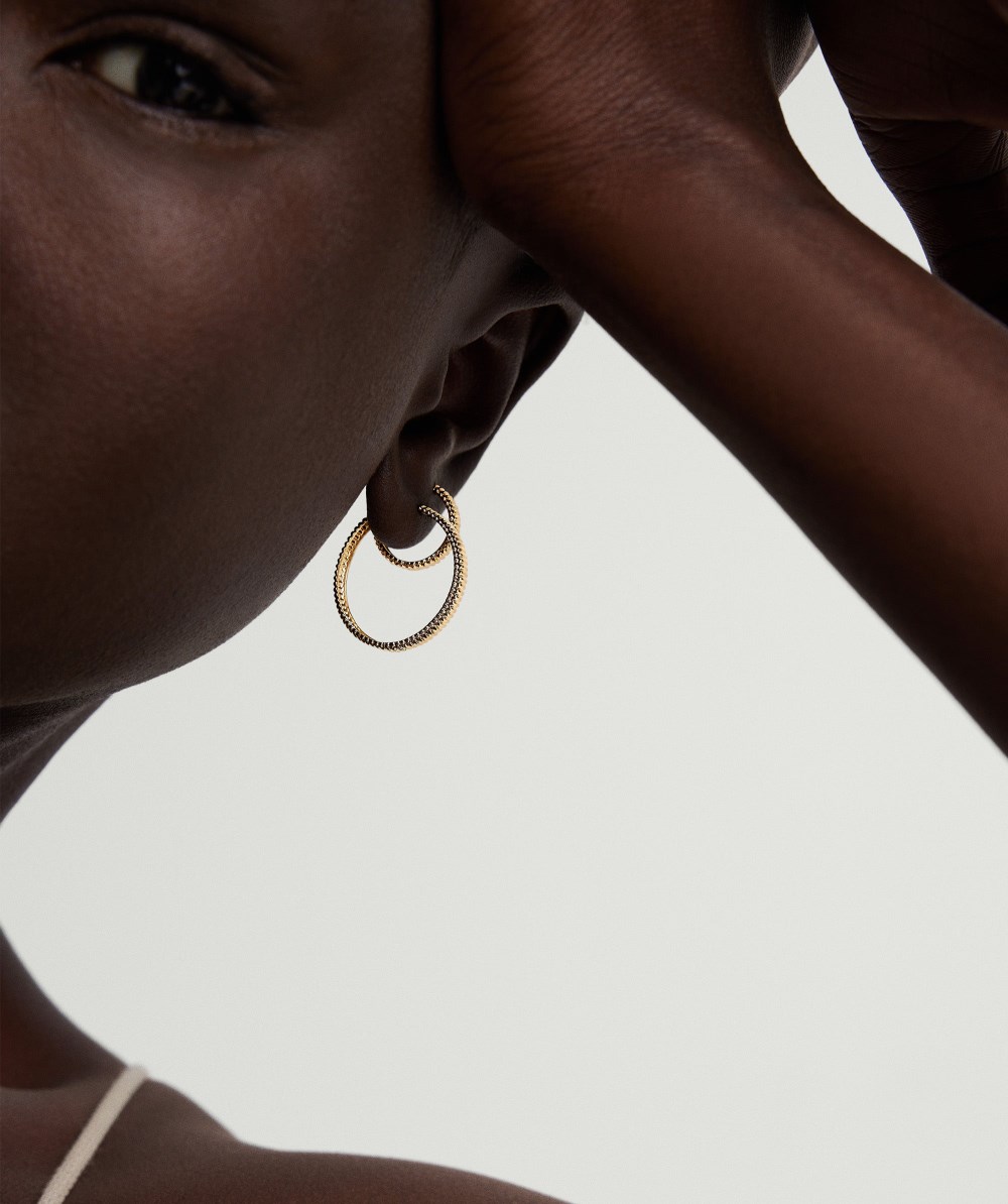 Mejuri Bold Texture Large Hoops - 14k Yellow Salmon Gold
