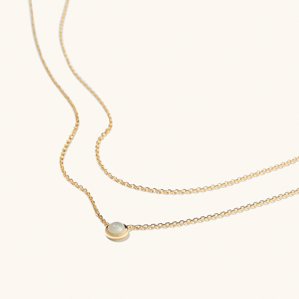 Mejuri Layered Opal Necklace - Gold Vermeil