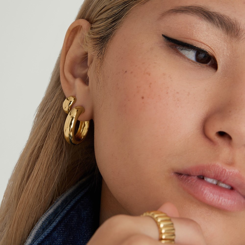 Mejuri Chunky Large Hoops - Gold Vermeil
