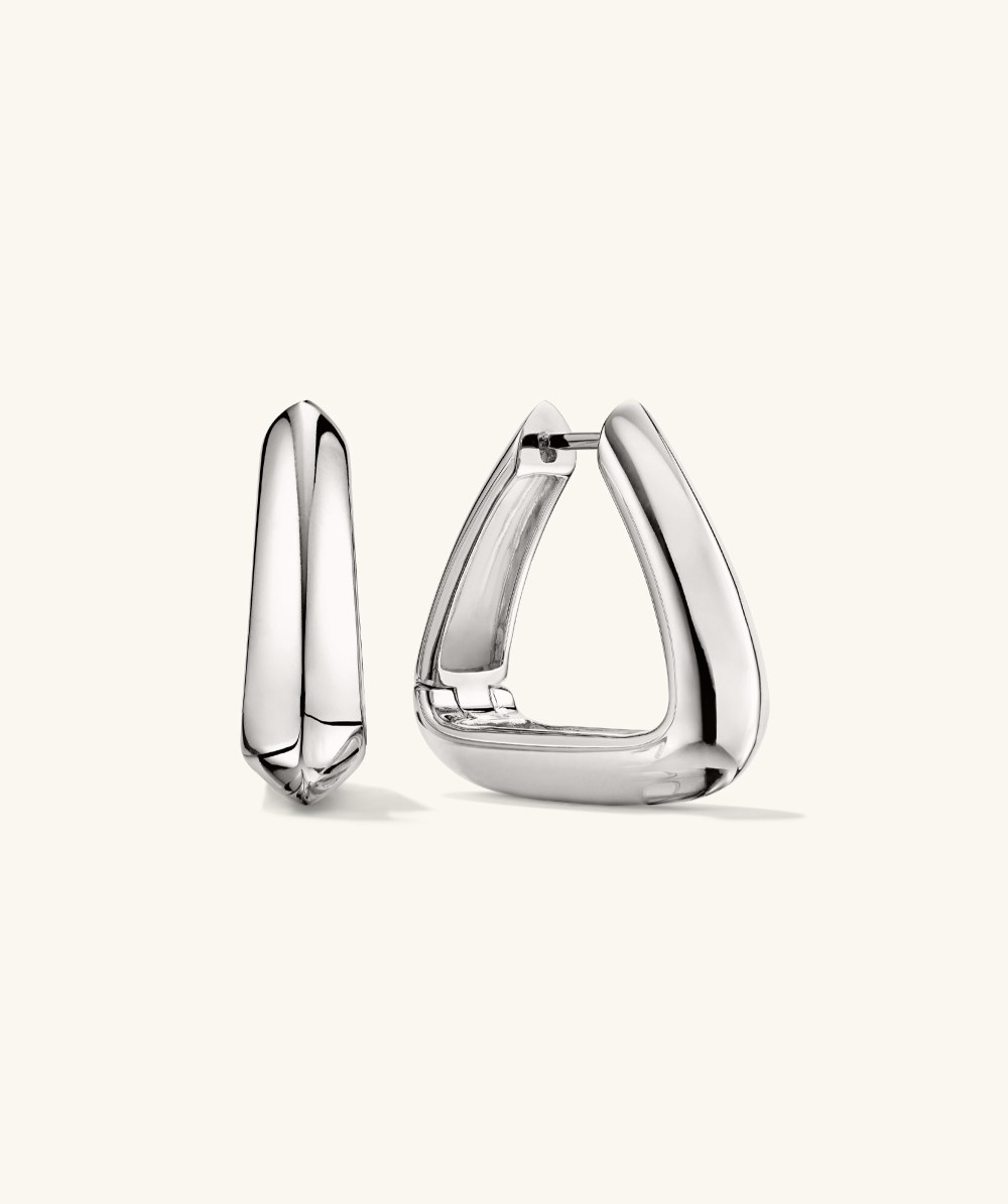 Mejuri Patra Large Hoops - Sterling Silver