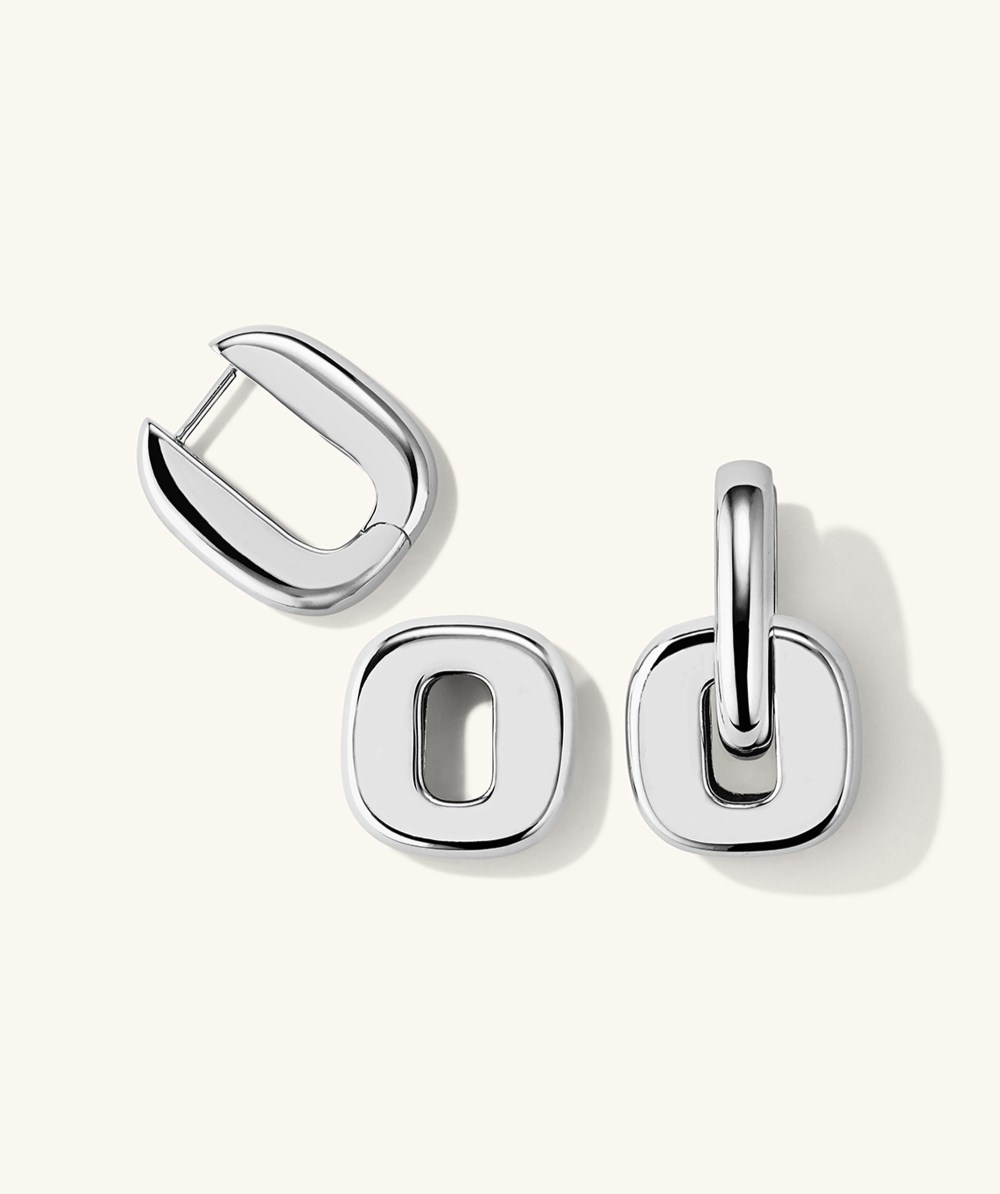 Mejuri Stevie Hoops - Sterling Silver