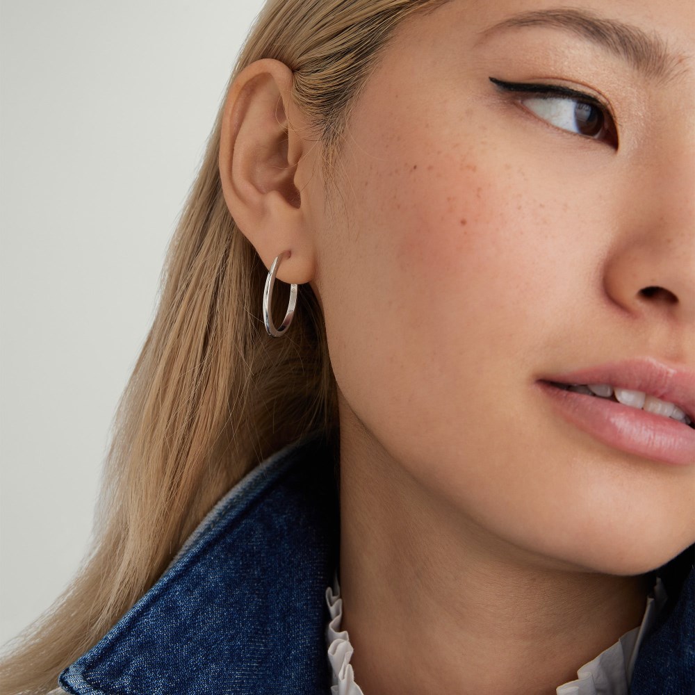 Mejuri Tube Large Hoops - Sterling Silver