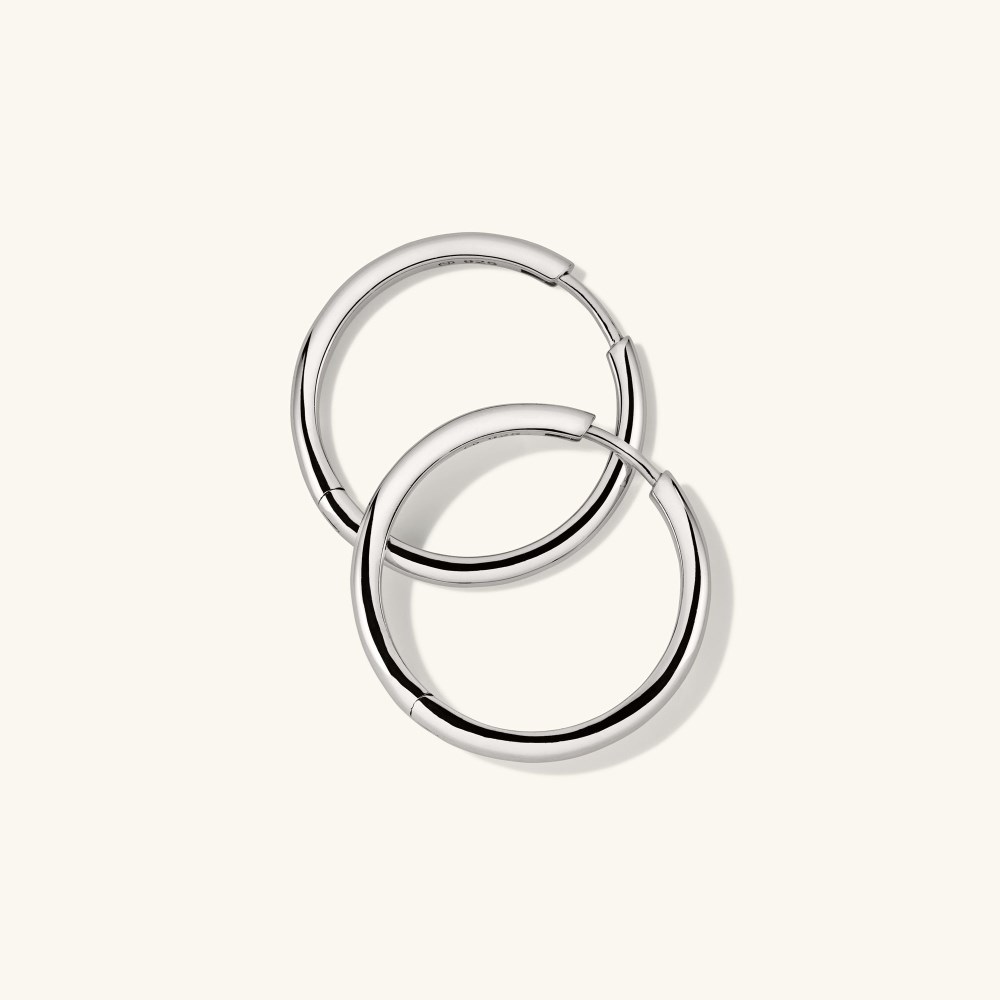 Mejuri Tube Large Hoops - Sterling Silver