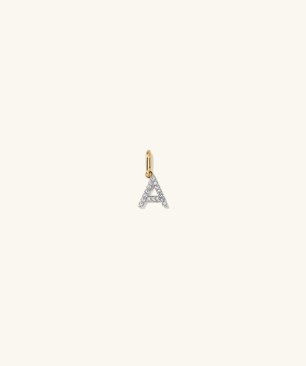 Mejuri Diamond Letter Charm - 14k Yellow Gold