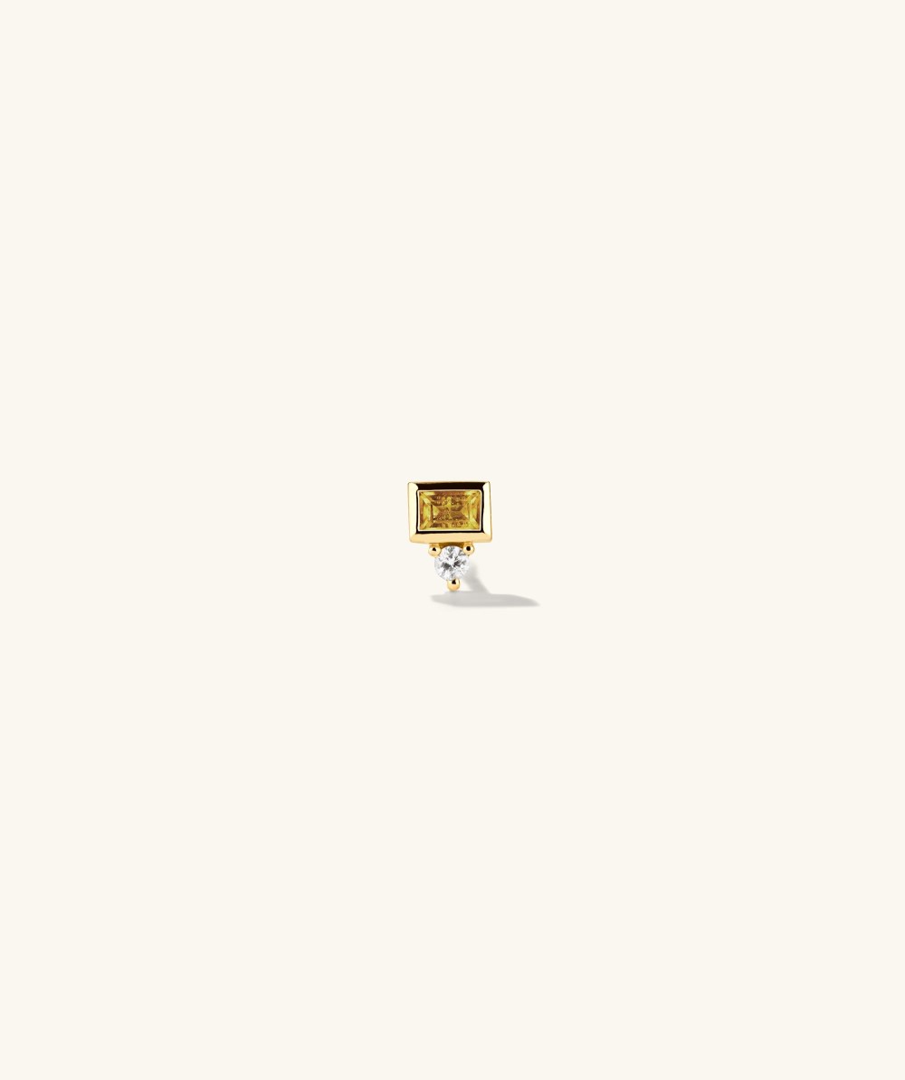 Mejuri Baguette Duo Stud - 14k Yellow Gold