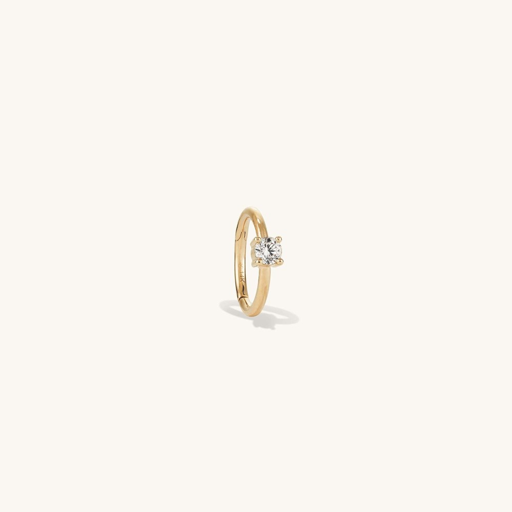 Mejuri Cartilage Solo Diamond Mini Hoop - 14k Yellow Gold