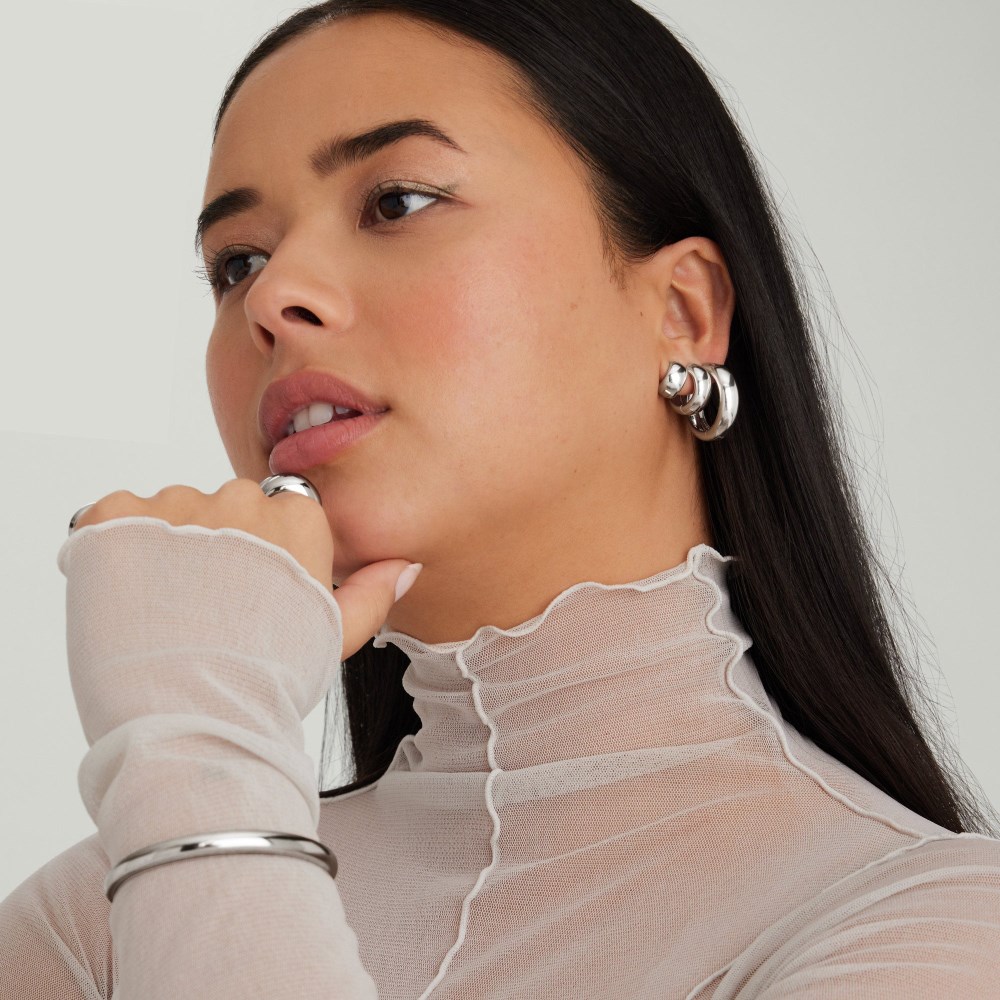 Mejuri Chunky Large Hoops - Sterling Silver