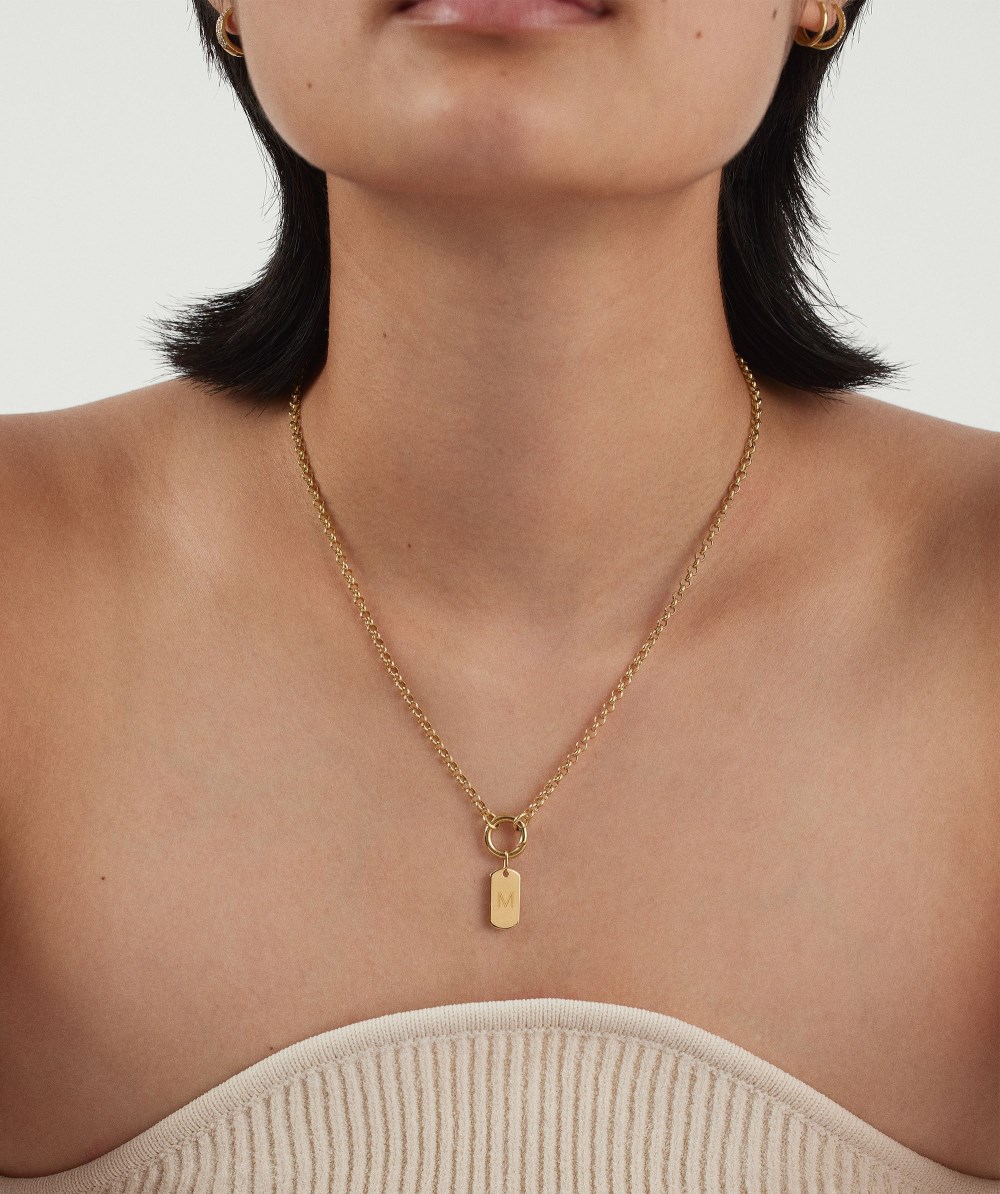 Mejuri Flat Tag Charm - 14k Yellow Gold