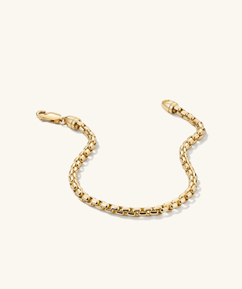 Mejuri 3mm Round Box Chain Bracelet - 14k Yellow Gold