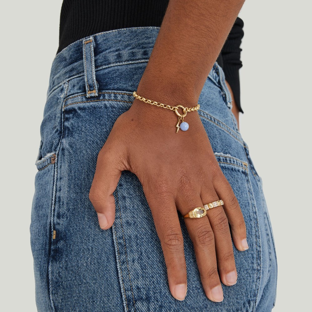 Mejuri Rolo Chain Charm Bracelet - 14k Yellow Gold
