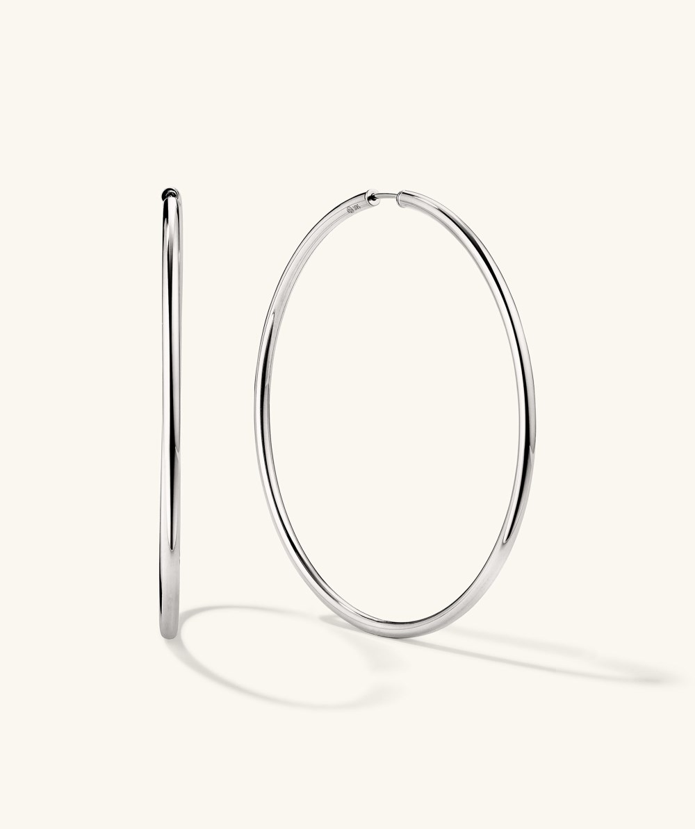 Mejuri Oversized Thin Hoops - 14k White Gold