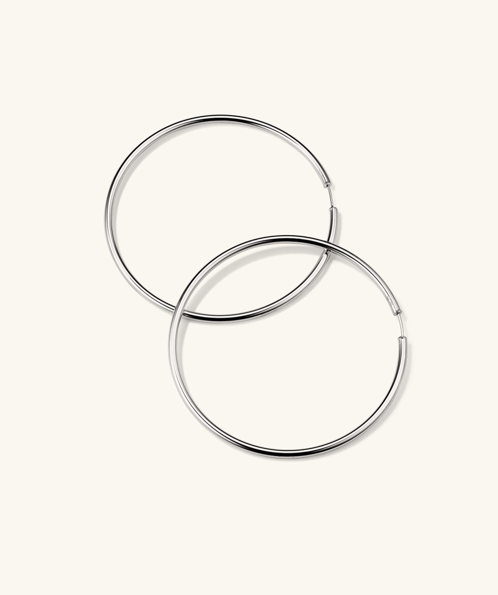 Mejuri Oversized Thin Hoops - 14k White Gold