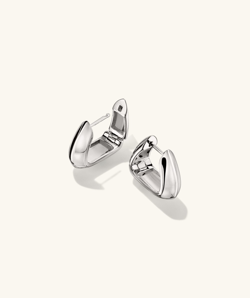 Mejuri Patra Medium Hoops - Sterling Silver