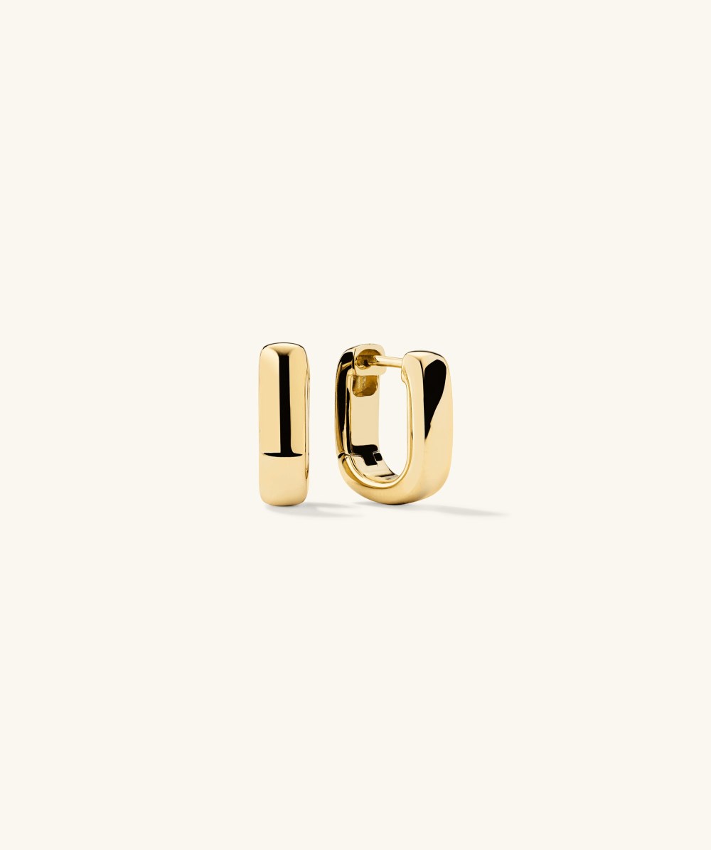 Mejuri Chunky Medium U Hoops - Gold Vermeil