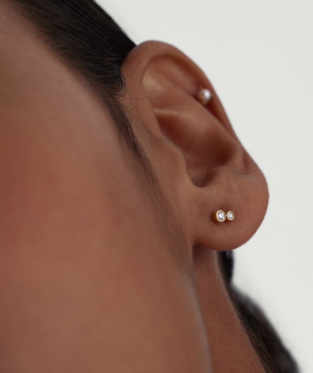 Mejuri Lab Grown Diamond Cluster Studs - 14k Yellow Gold