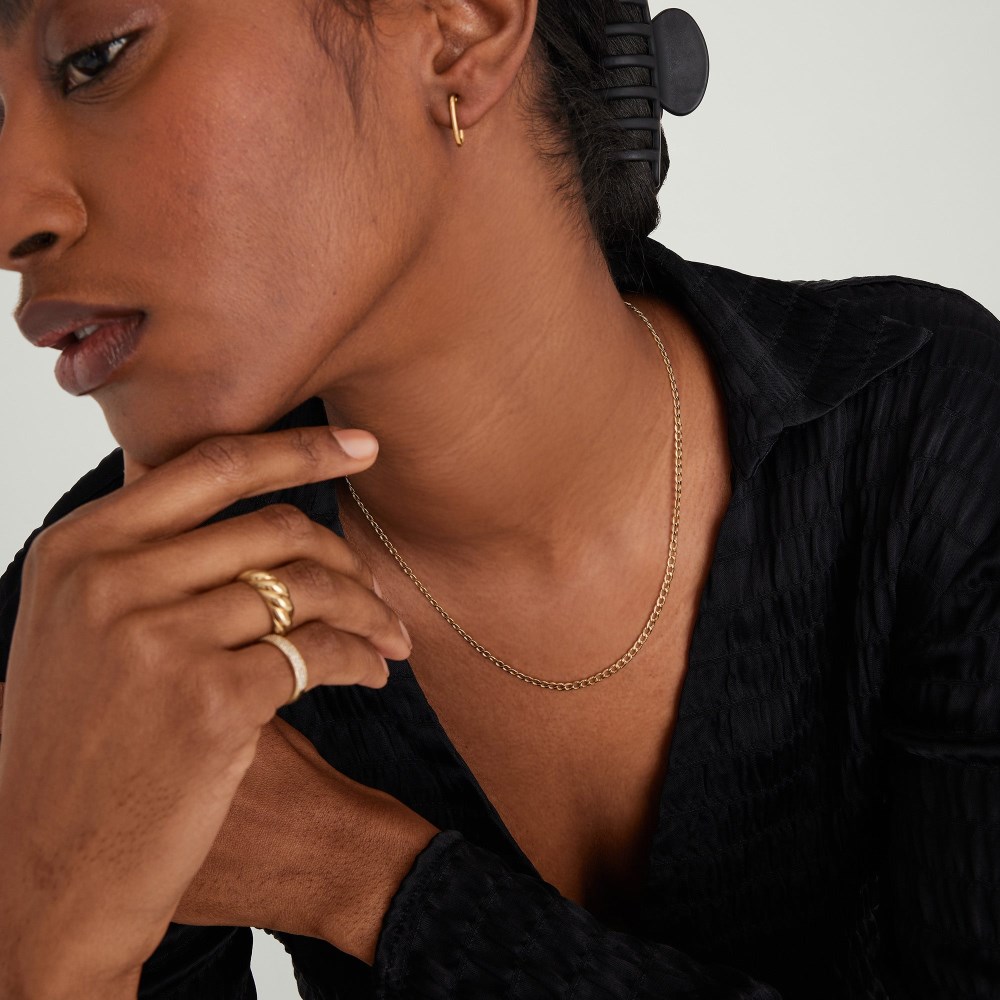 Mejuri Flat Curb Chain Necklace - 14k Yellow Gold