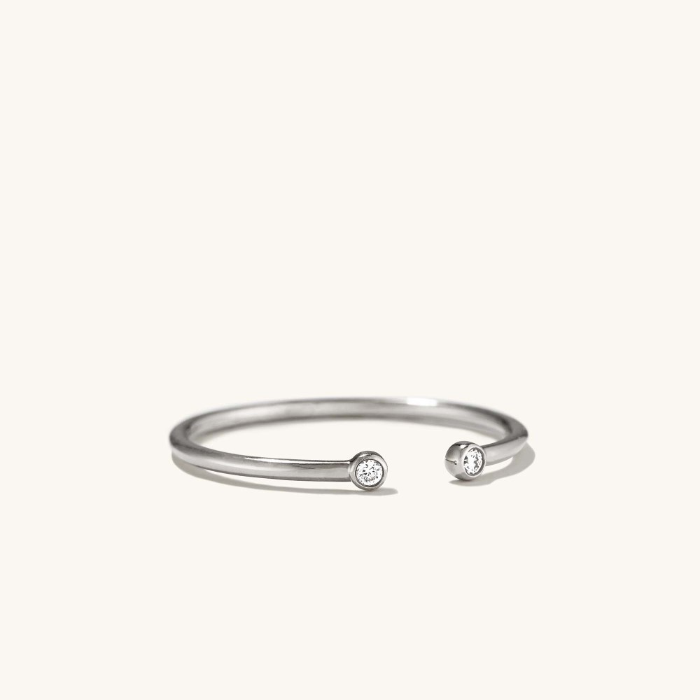 Mejuri Diamonds Open Ring - 14k White Gold
