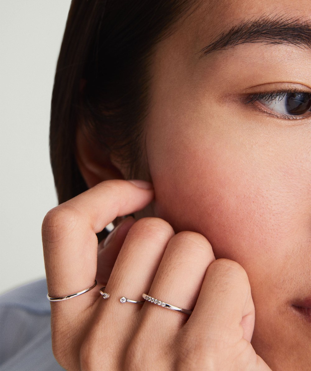 Mejuri Diamonds Open Ring - 14k White Gold