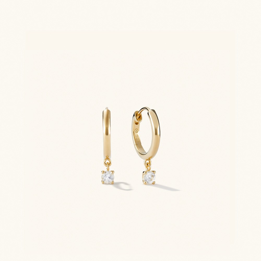 Mejuri Round Topaz Hoops - Gold Vermeil