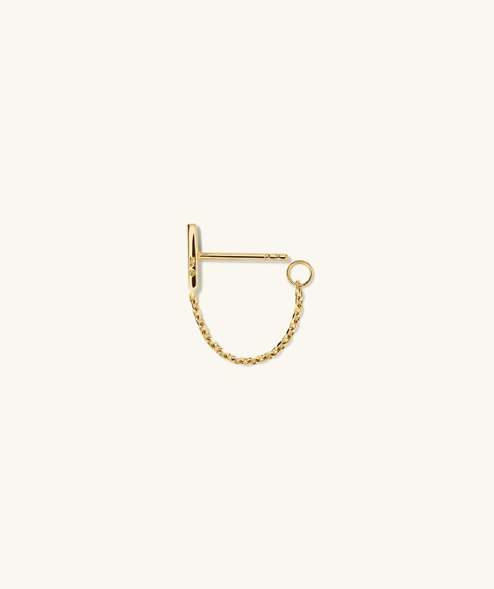 Mejuri Single Bar Chain Stud - 14k Yellow Gold