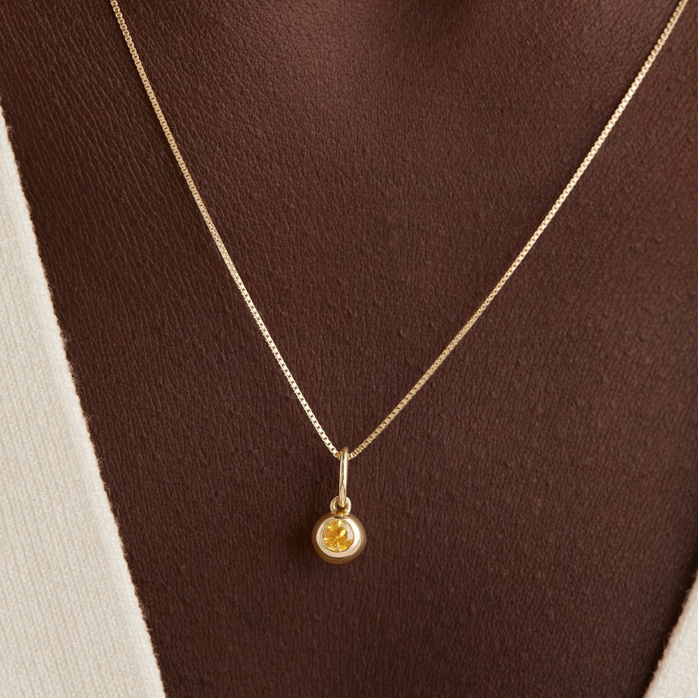 Mejuri Birthstone Sphere Charm - 14k Yellow Gold