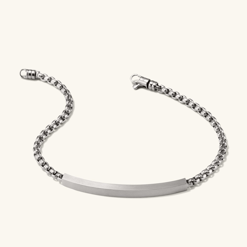 Mejuri Round Box Chain ID Bracelet - Titanium