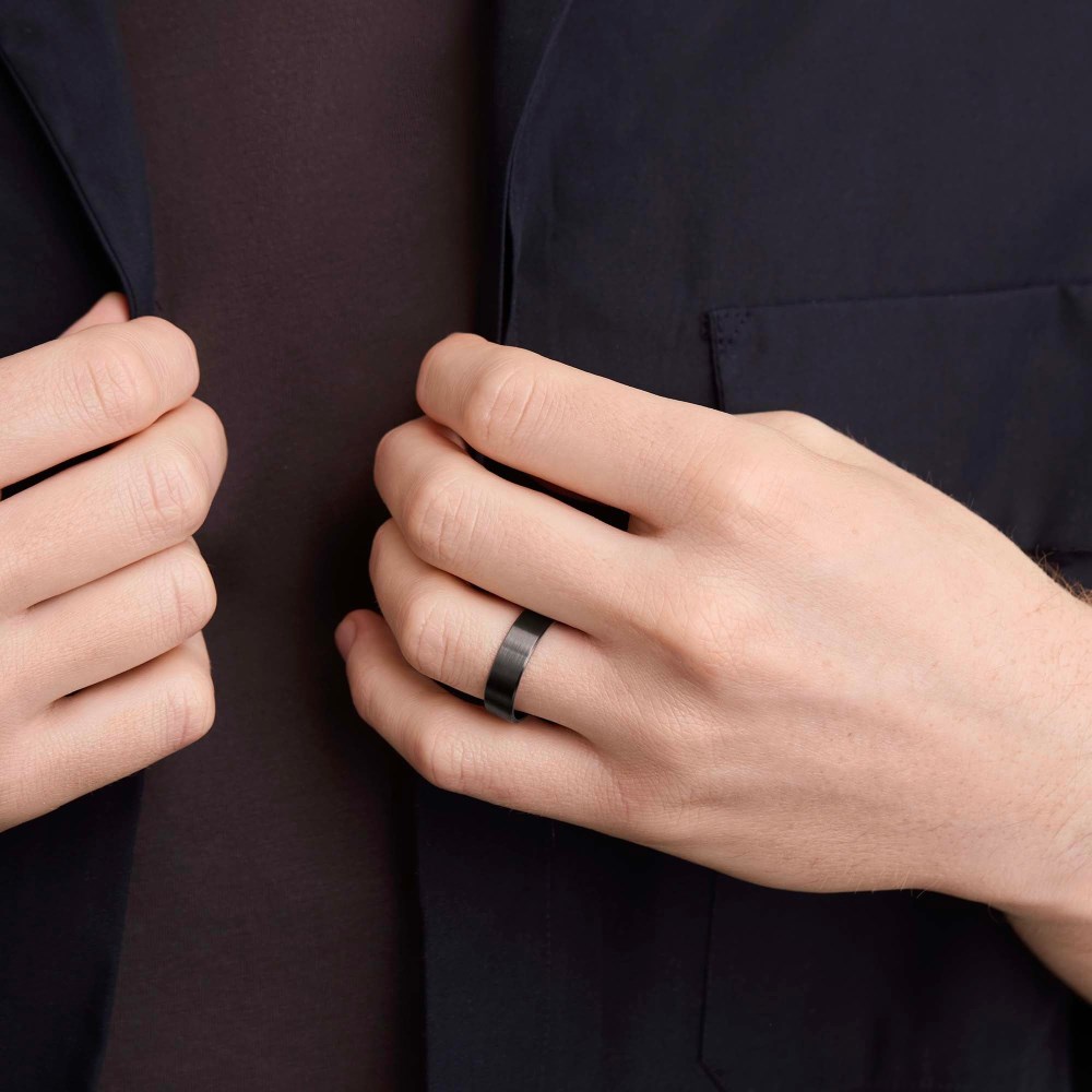 Mejuri 6mm Smooth Band - Black Titanium