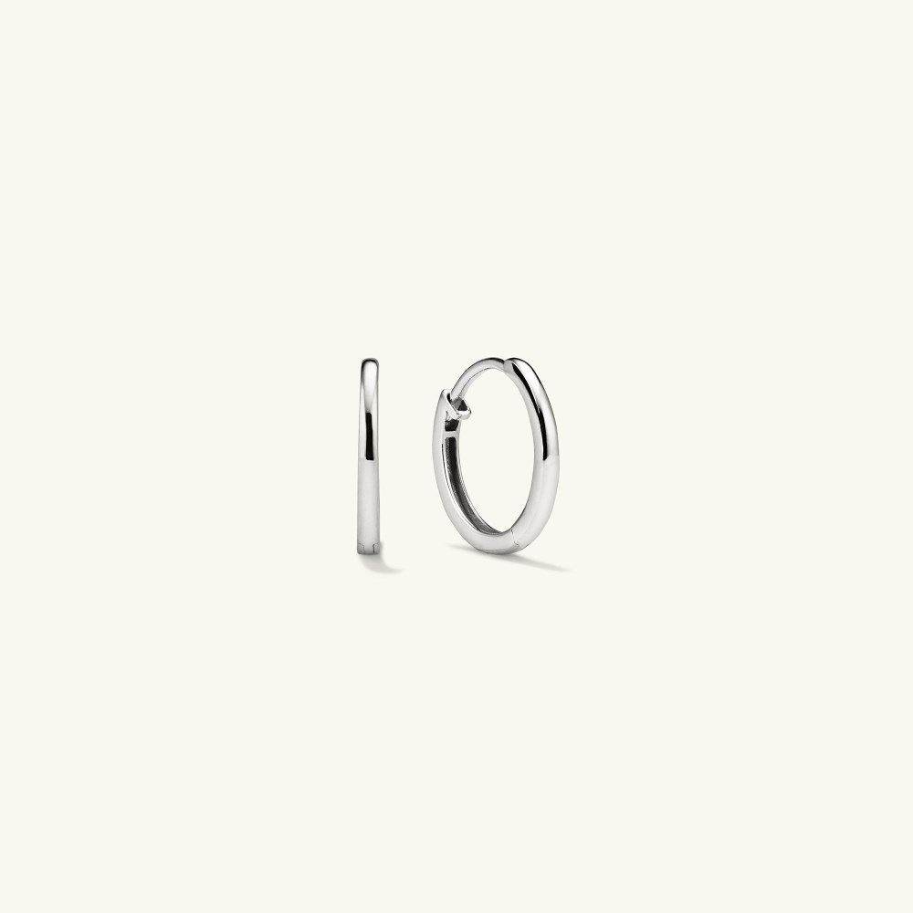 Mejuri Easy Huggie Hoops - 14k White Gold
