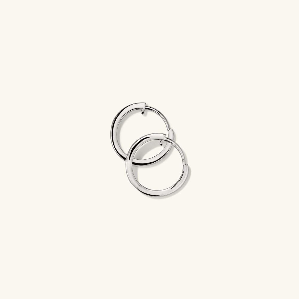 Mejuri Easy Huggie Hoops - 14k White Gold
