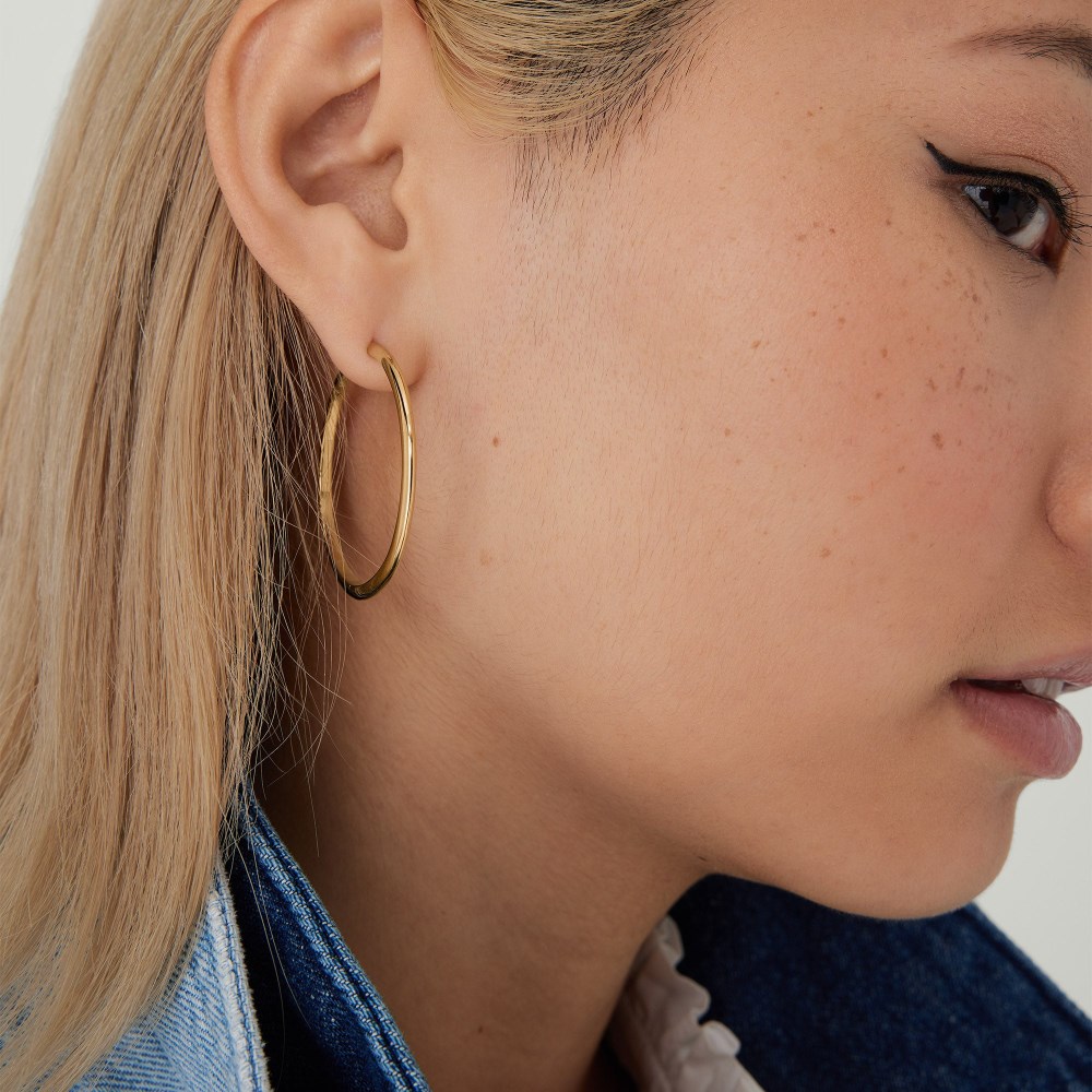 Mejuri Tube Oversized Hoops - Gold Vermeil