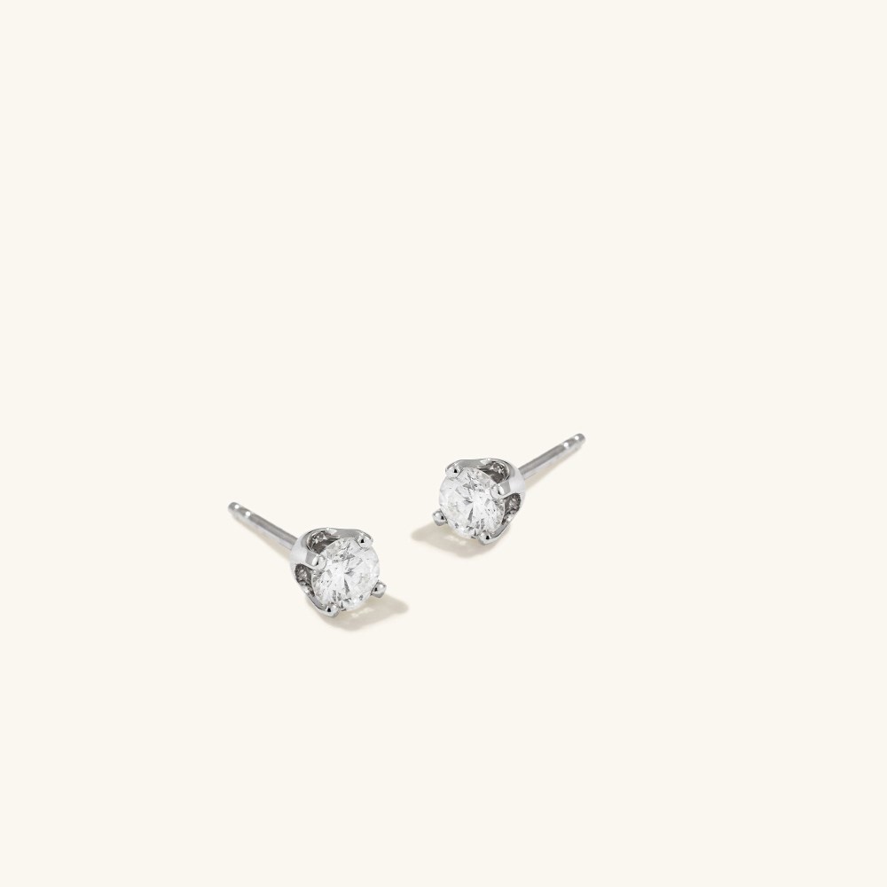 Mejuri Large Diamond Studs - 14k White Gold