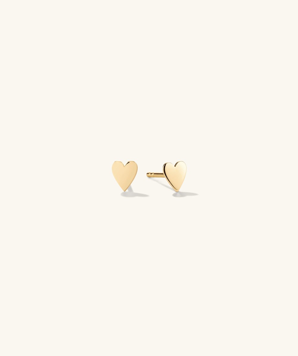 Mejuri Mini Heart Studs - 14k Yellow Gold